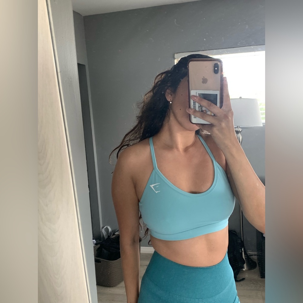 Rare Blue Gymshark V neck sports bra
